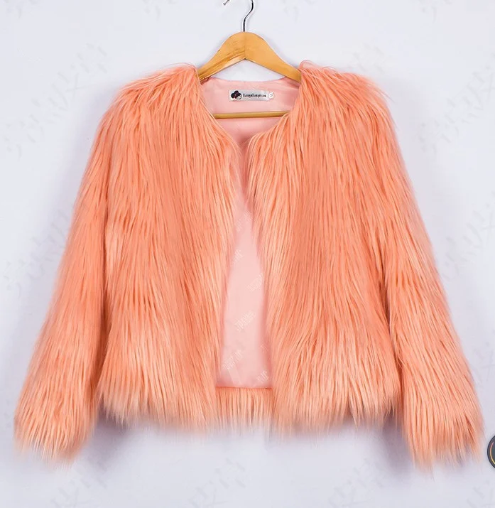 Pink Ins/стильные меховые куртки для девочек; сезон весна-осень; детские куртки и пальто с искусственным мехом для маленьких девочек с водопадом верхняя одежда для детей От 2 до 10 лет - Цвет: Pink