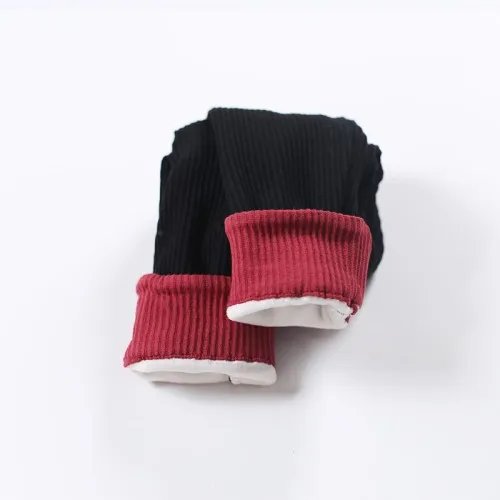 Зимние Утепленные леггинсы для девочек модные хлопковые теплые штаны маленьких