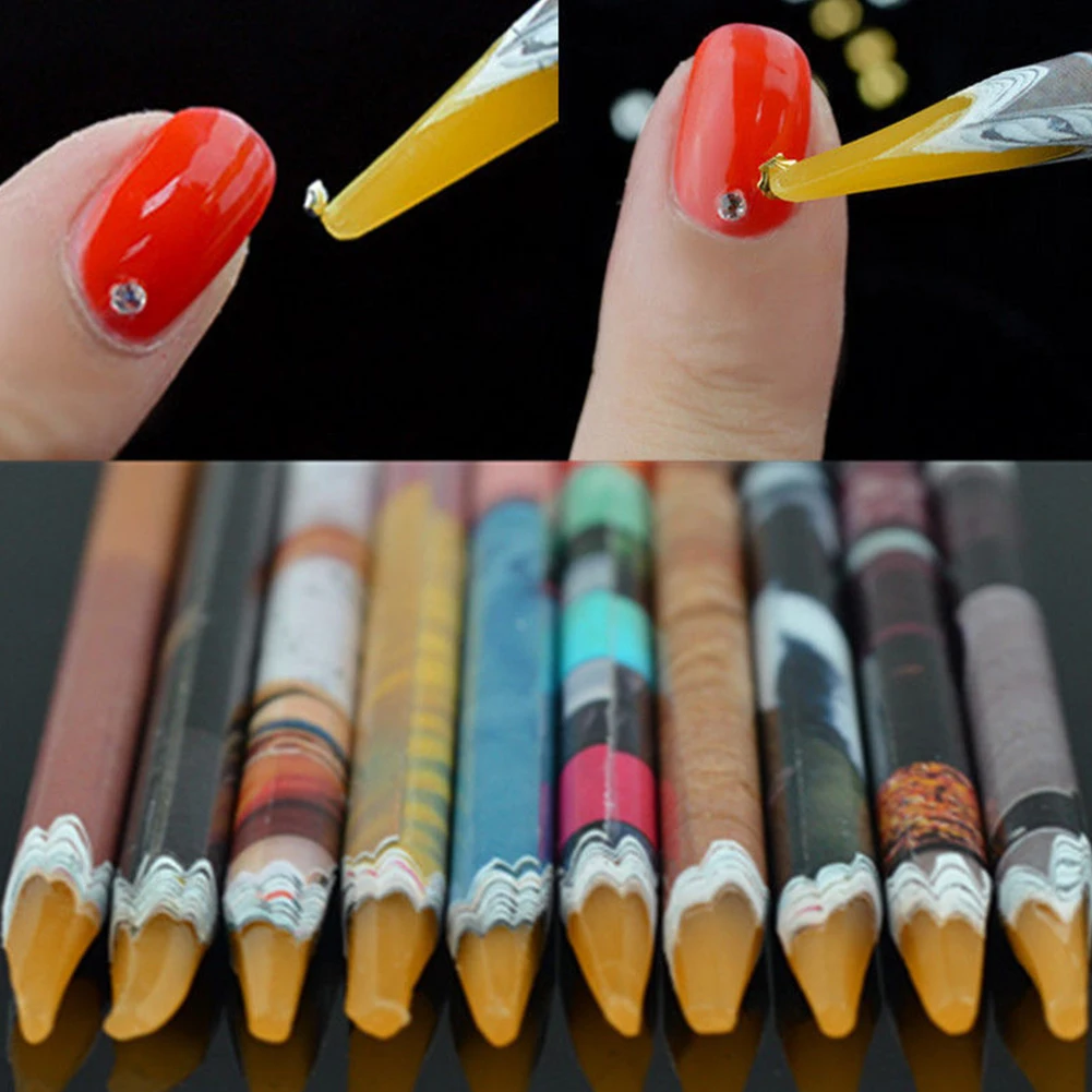 1PC Rhinestones Picker Pencil Nail Art Dotting Pen Crafts Deco Pick DIY Salon Manicure | Красота и здоровье