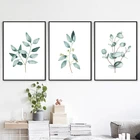 Эвкалипт акварель ботаническая настенная Картина на холсте скандинавские плакаты и принты Зеленые растения Настенные картины Декор для дома комнаты