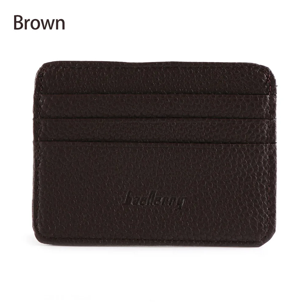A-Brown Модный мужской кожаный ID кредитный держатель для карт кошелек портмоне Бизнес Тонкий карман для денег чехол держатель для карт - Цвет: A-Brown