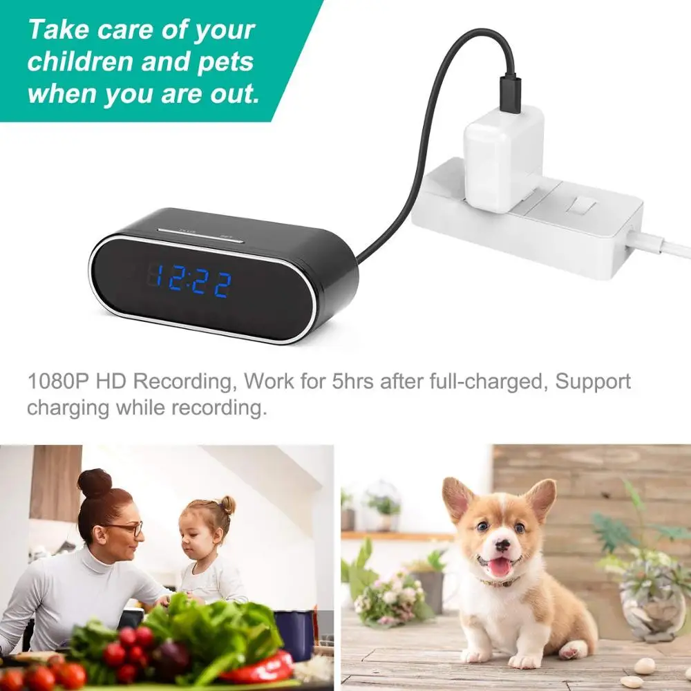 HD 1080P WiFi настольные часы мини камера IP микро видеокамера видеорегистратор