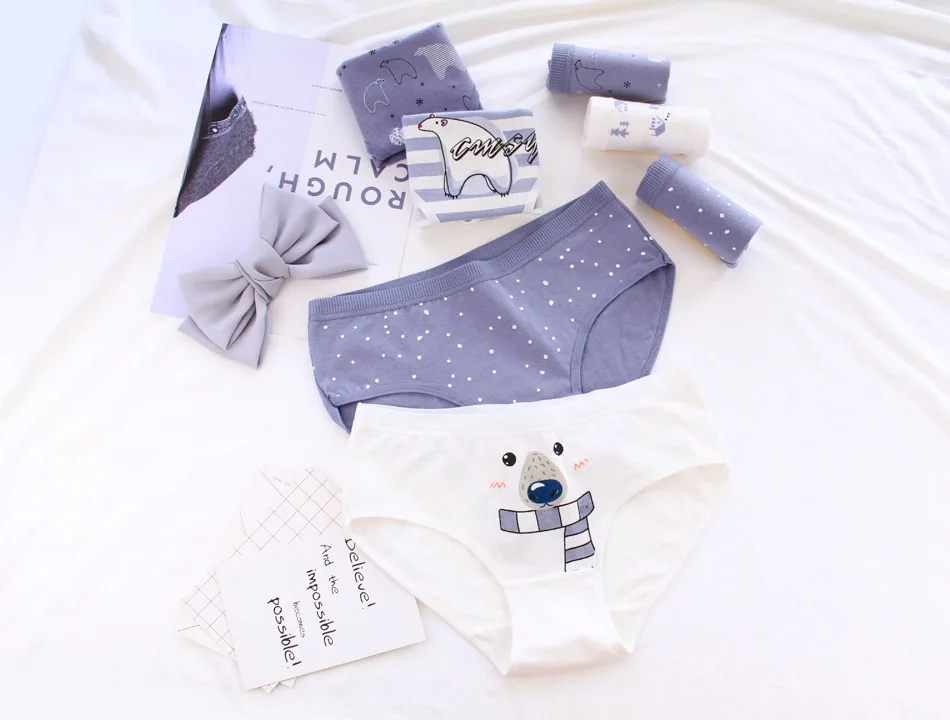 5 шт./лот женское нижнее белье Подарочная коробка хлопковые трусы однотонные