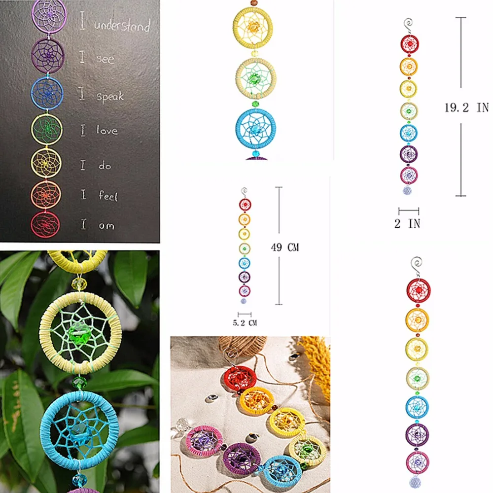 H& D чакра Ловец снов с 20 мм хрустальная люстра шар призмы Suncatcher Ручной Работы Радуга кулон феншуй