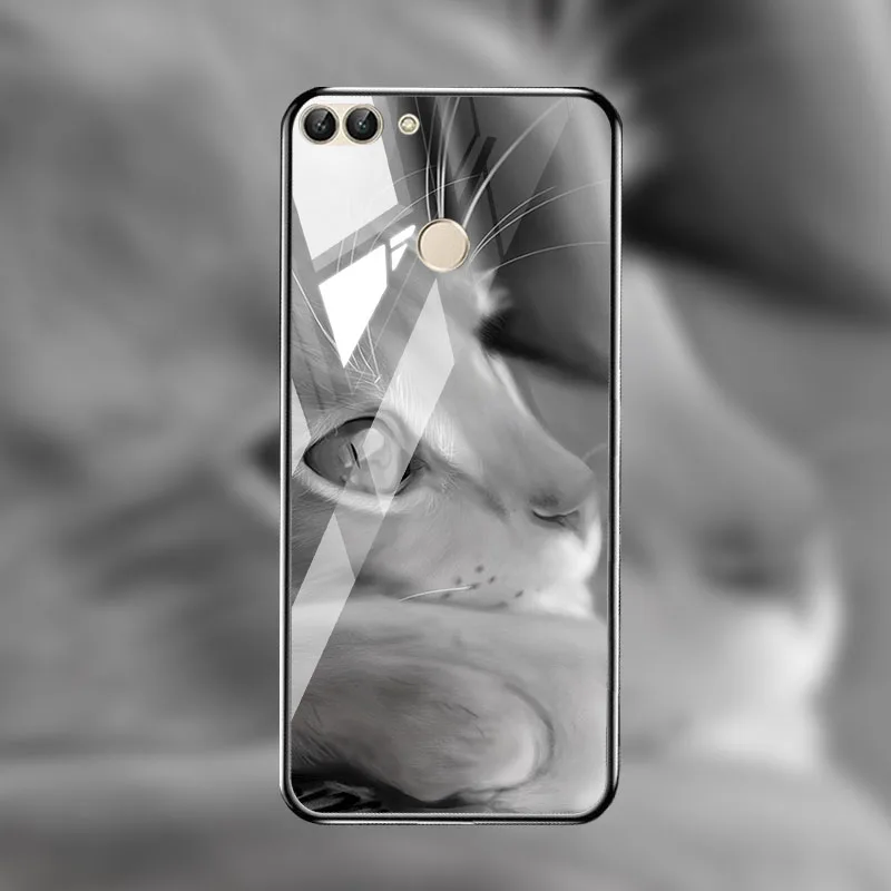 M022 Чехол из закаленного стекла для huawei P Smart чехол s Stars Space силиконовый защитный чехол на заднюю панель для huawei Honor 8x10 9 Lite чехол s - Цвет: M022