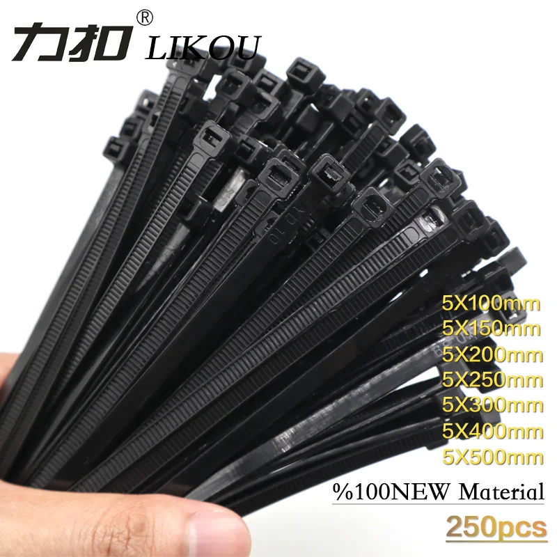 Нейлоновая завязка для кабеля LIKOU 5x150 5x200 5x300 5x400 5x500 ширины 4 8 мм оптовая продажа