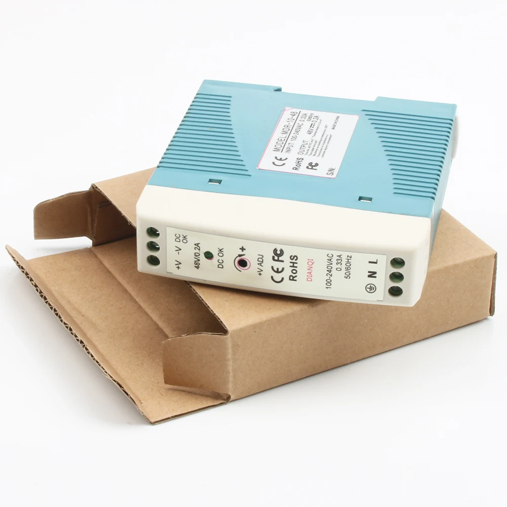 DIANQI MDR 10 12 В 5 15 24 36 48 Вт блок питания на Din рейке драйвер переменного/постоянного