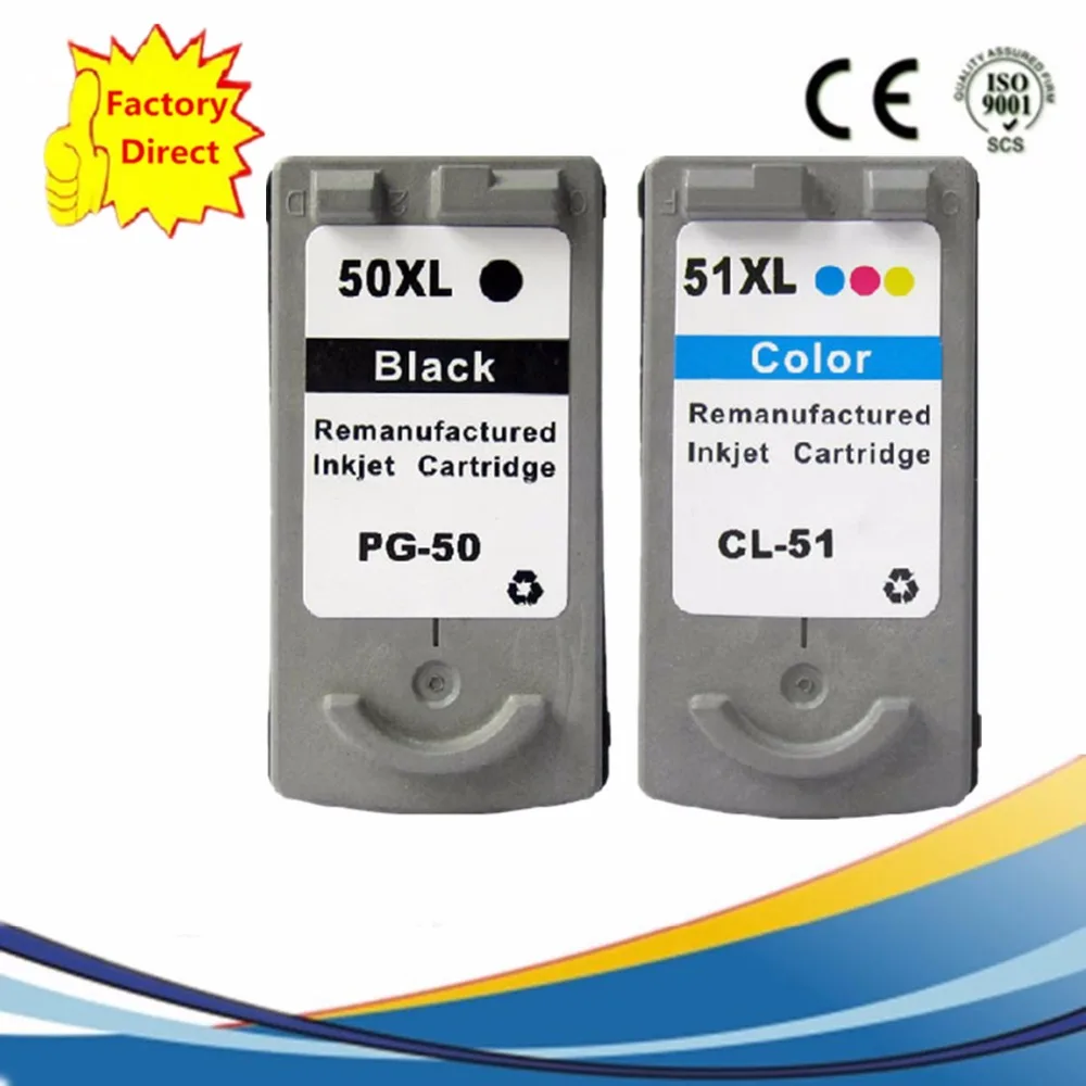 PG-50 PG50 PG 50 CL-51 CL51 CL 51 чернильные картриджи восстановленные Pixma iP2200 ip6220D ip6210D MP150 MP160