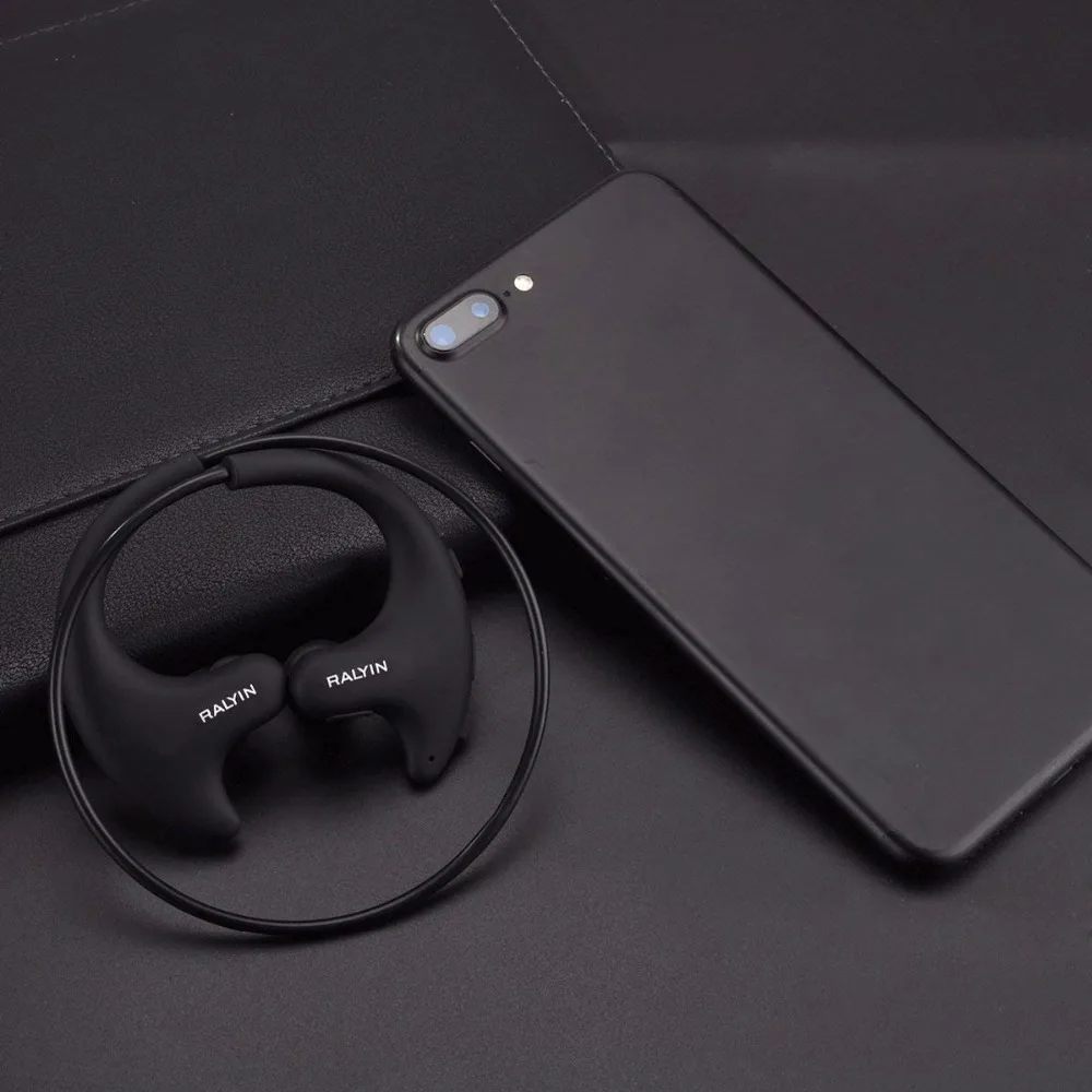 RALYIN портативный Mp3 музыкальный плеер Спортивные Беспроводные наушники Bluetooth наушники Встроенный 8 Гб памяти гарнитура для бега тренажерный зал