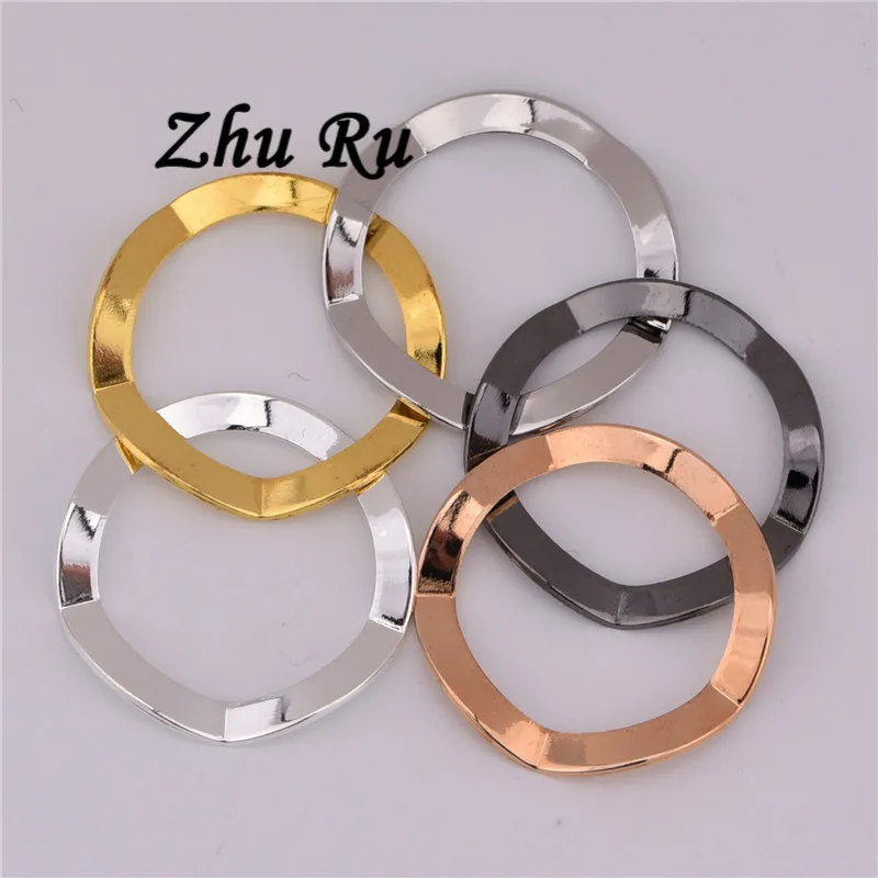 10 шт./лот ZHU RU 25 мм медные DIY аксессуары волнистые пончики плавающие кольца для