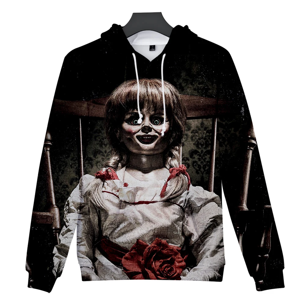 Annabelle 3D толстовки для мужчин и женщин толстовки Харадзюку с капюшоном пуловеры принт 3D ужас фильм Annabelle толстовки уличная одежда
