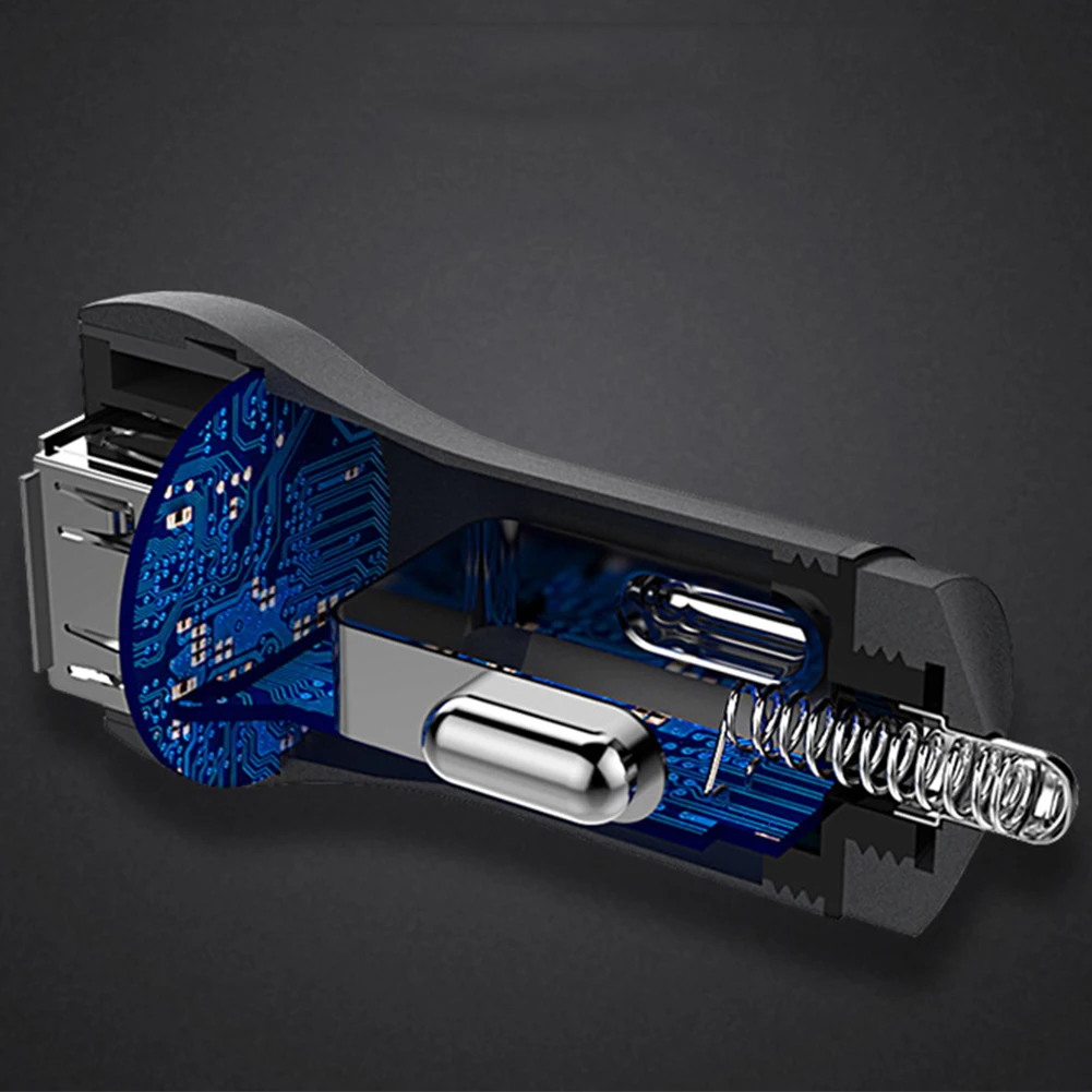 Светодиодный светильник, автомобильное зарядное устройство с двумя usb-портами для iPhone X, XS, samsung, S10 Plus, S10e, металлическое быстрое зарядное устройство, быстрая зарядка для huawei Mate20, P30