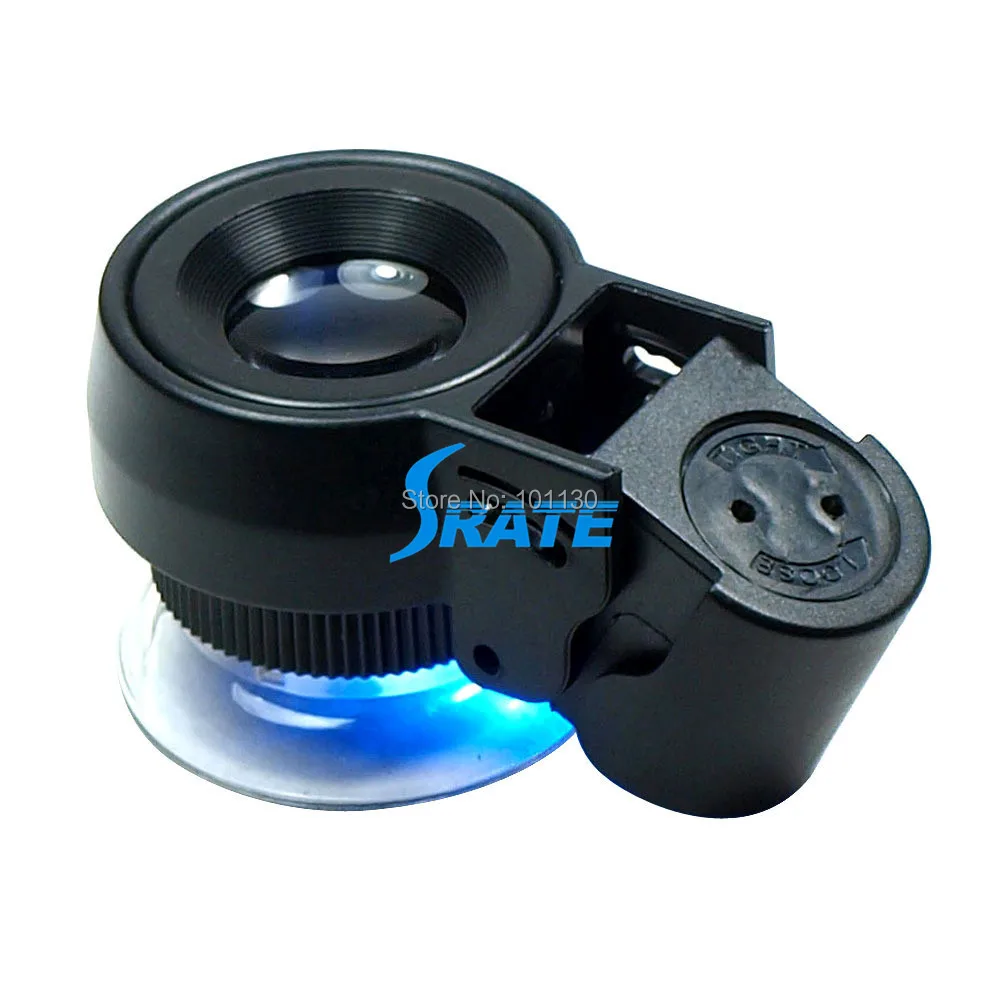 30x21мм Обнаружение валюты ювелирное изделие Карманная Лупа со светодиодной