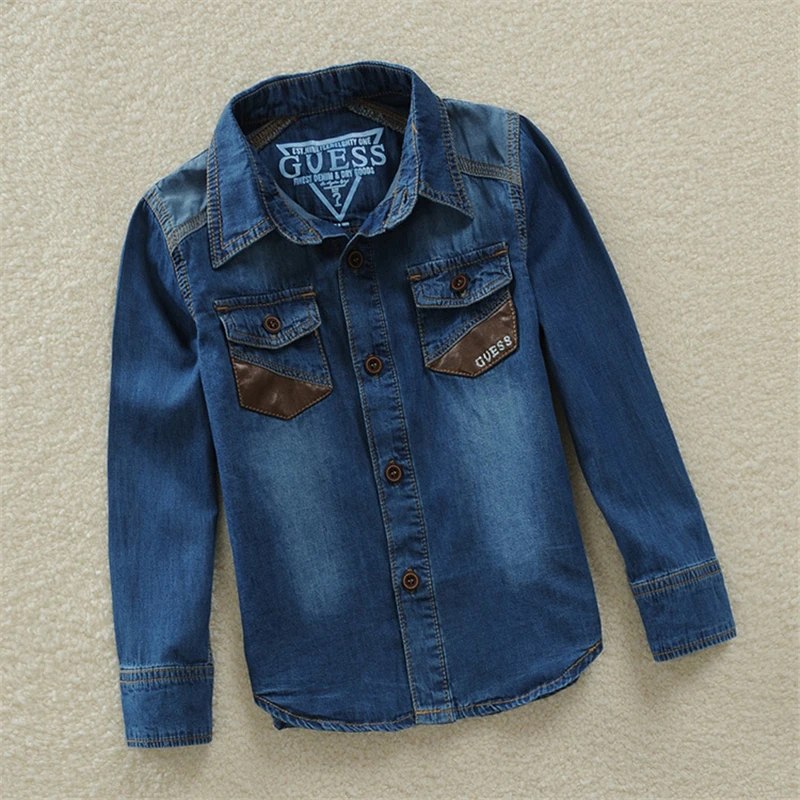 

spring boys clothes Denim shirt long sleeve clothes Boy's shirt Spring and autumn Kids clothes high quality Baby clothes