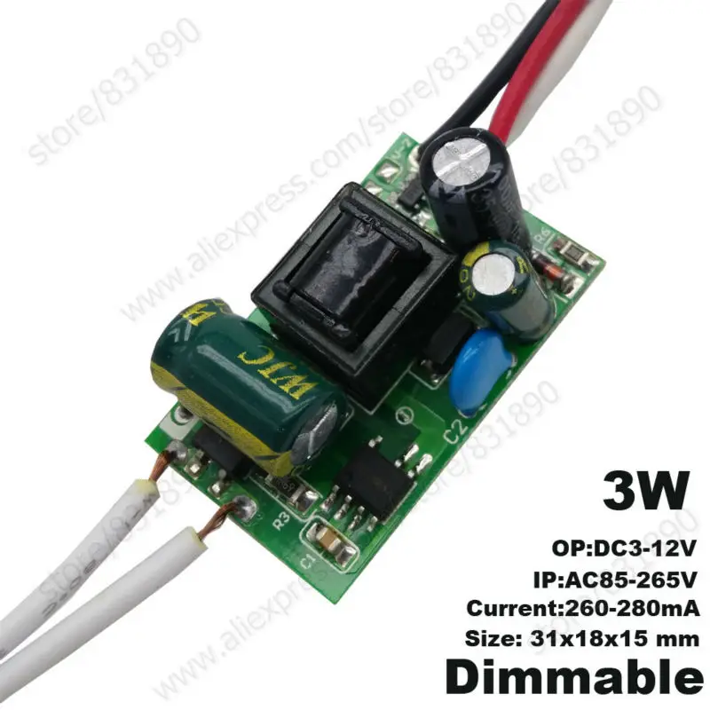 5pc LED Driver inside Dimmable Color Lighting Transformer 357912151836W Constant current  Driver For LED Bulb Downlight (art.: 79e849634) - 79e849634