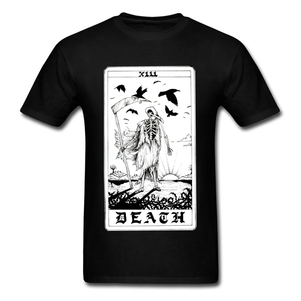 2018 Мужская Футболка Death Tarot футболки с карточками принт Grim Reaper одежда уличные