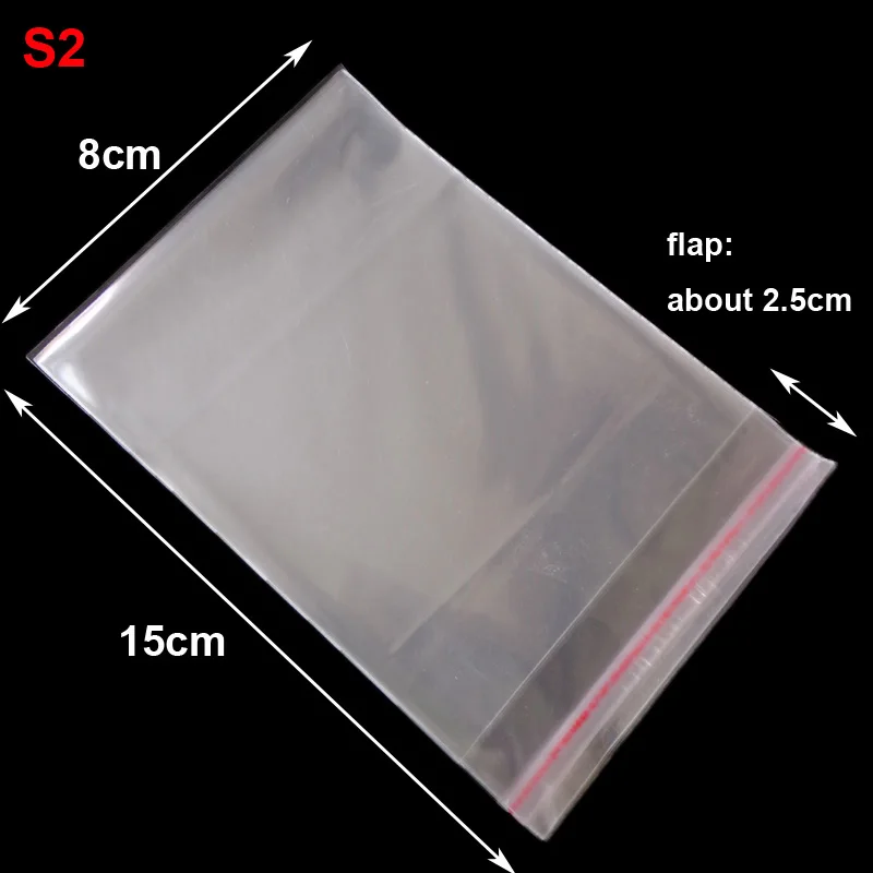 50pcs 8x15cm 50 шт многоразовые пластиковые прозрачные пакеты прозрачные целлофановые самоклеящиеся пластиковые Opp пакеты для хранения подарочные пакеты - Цвет: 50pcs 8x15cm