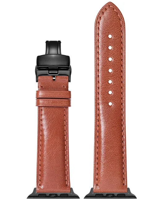 Brown-black clasp CHIMAERA наручных часов Apple Watch, версии натуральная кожа ремешок для часов на замену браслет для серии 4, версия 1, 2, 3, ремешок Ремешки для Apple Watch 38/40/42/44 мм - Цвет ремешка: Brown-black clasp