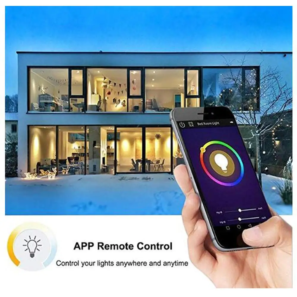 E27 Smart Wifi LED Bulb Colorful Remote Control RGBW Light Lamp for Amazon Alexa Google Home Tuya | Освещение