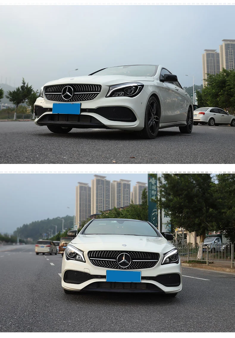 Автомобильный Стайлинг фара для Benz CLA- фары все светодиодный Benz CLA фары дневного света DRL Bi-светодиодный объектив