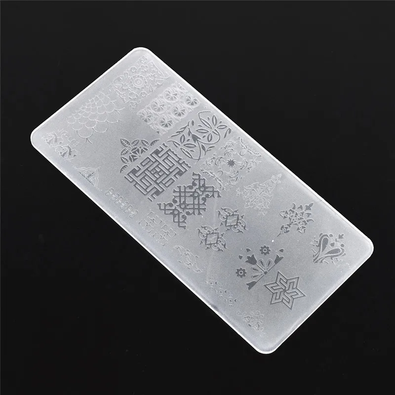 Пластины для дизайна ногтей шаблон окрашенный стальной кружевной цветок и птица