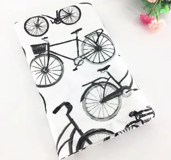 Bicycle Хлопок Столовая салфетка эко кухонное полотенце с принтом мягкие абсорбирующие Чай Полотенца выпечки Полотенца Кухня очистки ткань велосипеда 70x45 см - Цвет: Bicycle