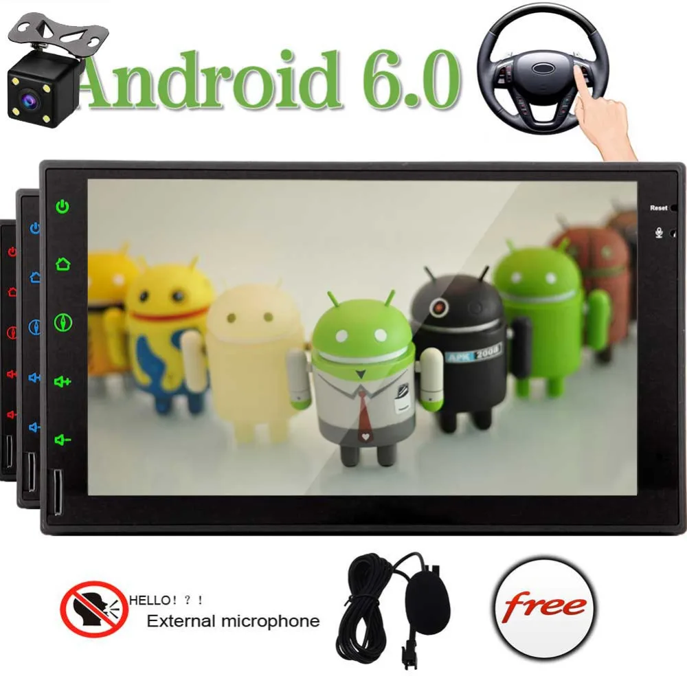 Android 6 0 Автомобильный стерео MP3 плеер Восьмиядерный 2 Гб ОЗУ 32 ПЗУ в Dash головное