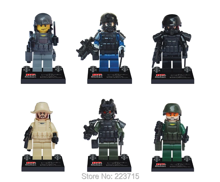 

*S.W.A.T Minifigs set* DIY enlighten block bricks,Compatible With Particles