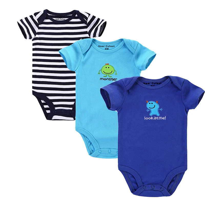 3 шт./лот детские пижамы комбинезоны с героями мультфильмов для новорожденных