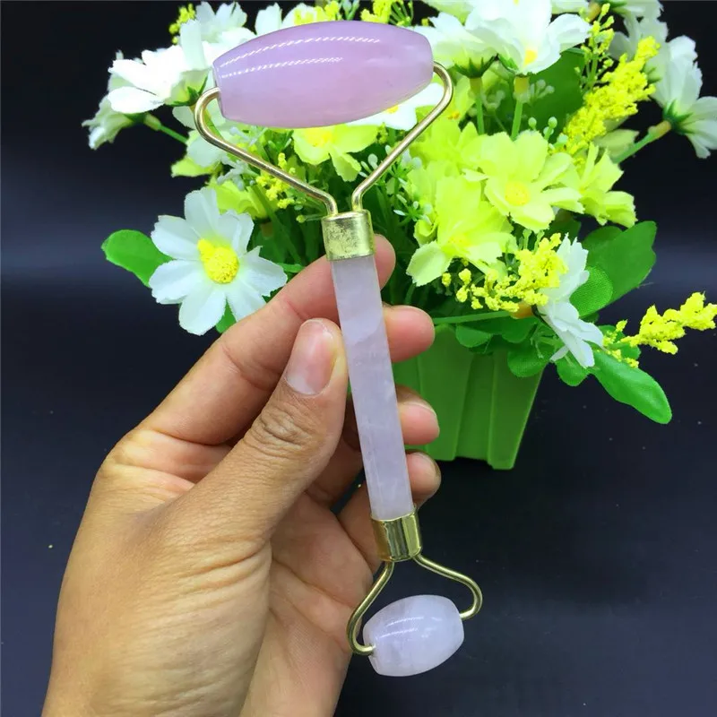 

natural rose quartz crystal massage roller anti cellulite wrinkle facial body beauty health tool Reiki healing gemstone as gift