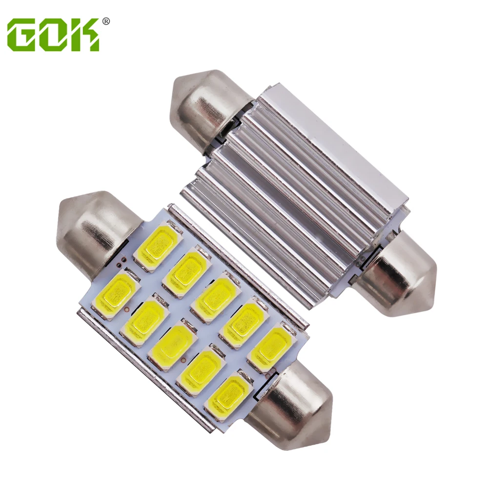 

100PCS/Lot Wholesale Festoon 10smd led 5730 5630 Canbus Error Light Bulb C5W 10led festoon 39MM Car Dome Light