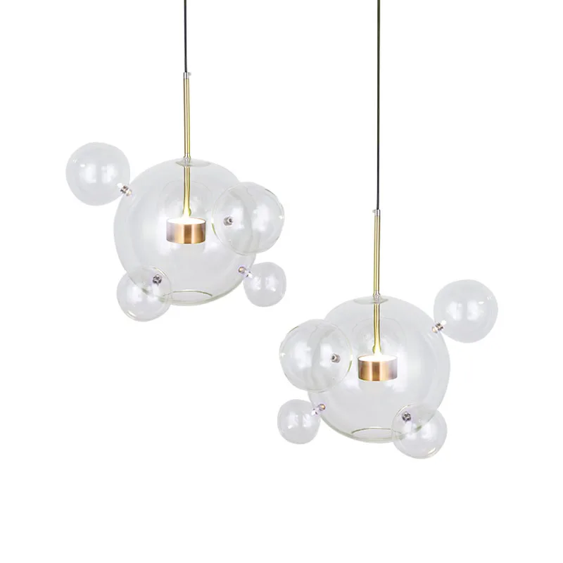 Glass Bubble Ball Modern LED Chandelier Nordic Decor Sphere Dining Room Bedroom Kitchen Island Restaurant Lamp | Освещение