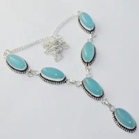 chalcedony necklace silver overlay over copper 50 2 cm n2055