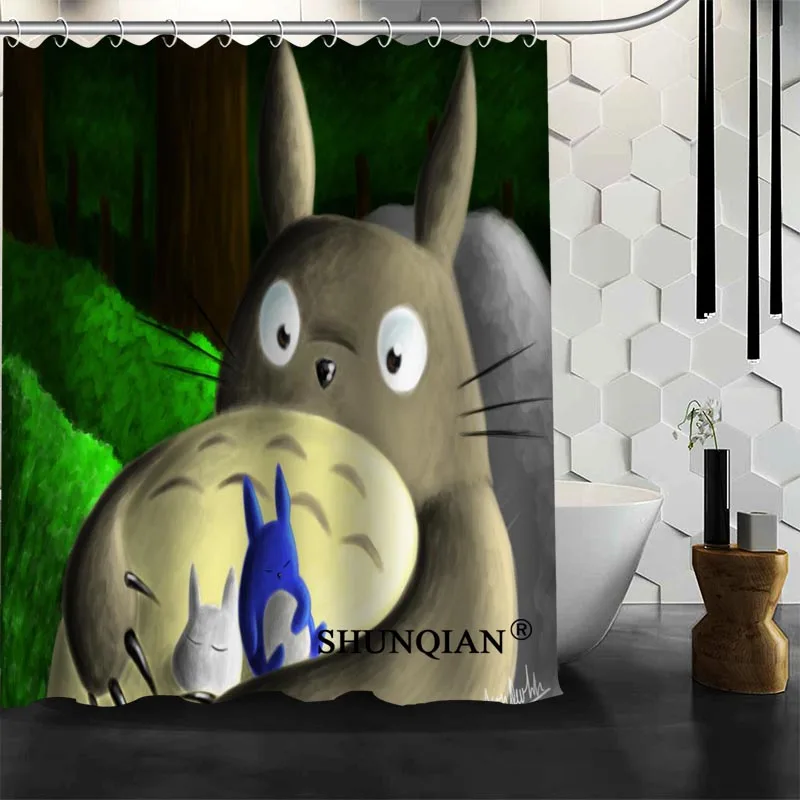 

Лучшая Красивая занавеска для душа My Neighbor Totoro, занавеска для ванной, водонепроницаемая занавеска для ванной из ткани, больше размеров