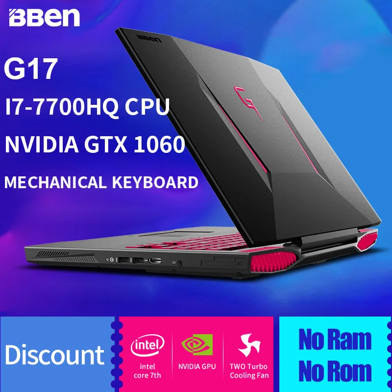 Bben 17 3 &quotG17 Win10 Ноутбук игровой компьютер I7 7700HQ Процессор NVIDIA GTX1060 6 ГБ GDRR5 Vedio карты