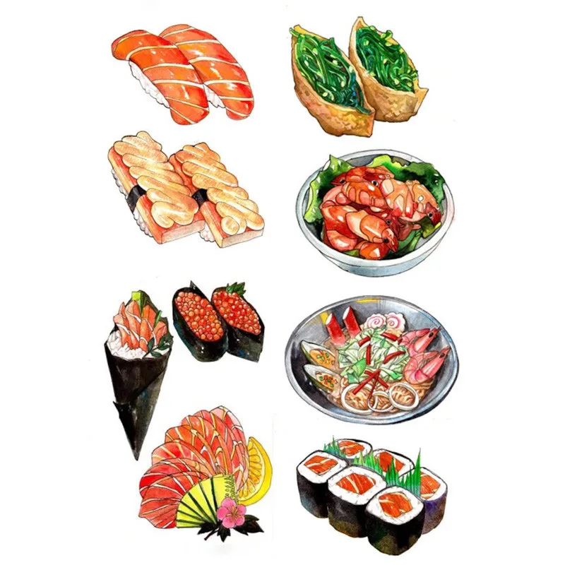 2 шт. для пиццы вкусная еда Сделай Сам невырезанный Скрапбукинг Kawaii эстетический планировщик милый стикер Путешествия Пуля школьный журнал поставки - Цвет: sz01804