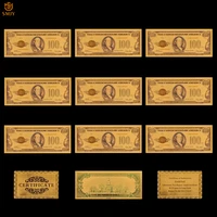 10pcslot new product 1928 us gold banknote 100 dollar bills in gold 999 fake paper money collections