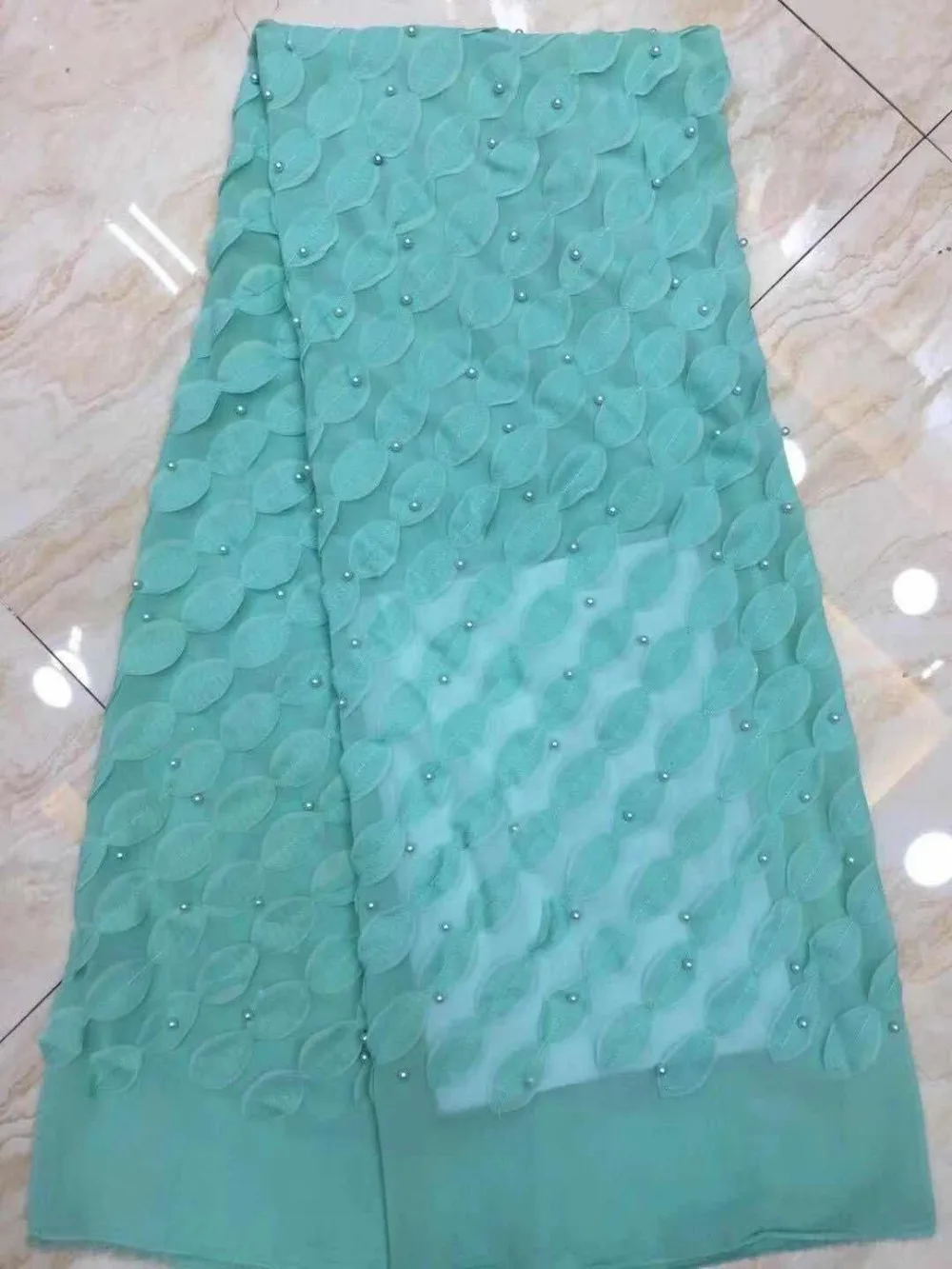 2018 Fashion Sari African Lace Fabric with Beaded Bridal Wedding High Quality Nigerian French Tulle for Party Dress | Дом и сад