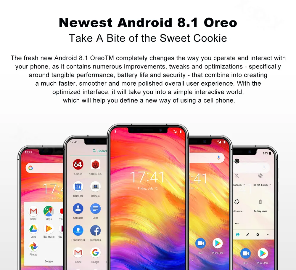 19:9 экран XGODY Fluo N 4G разблокировка 5,7 дюймов смартфон Android 8,1 Oreo четырехъядерный 3 ГБ+ 32 Гб мобильный телефон с функцией распознавания лица 2500 мАч