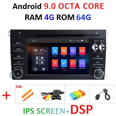 DSP ips Android 9,0 64G 2 Din dvd-плеер для Porsche Cayenne 2003-2010 Cayenne S GTS 2003-2010 gps Радио Навигация стерео Авто - Цвет: 9.0 4G 64G IPS DSP