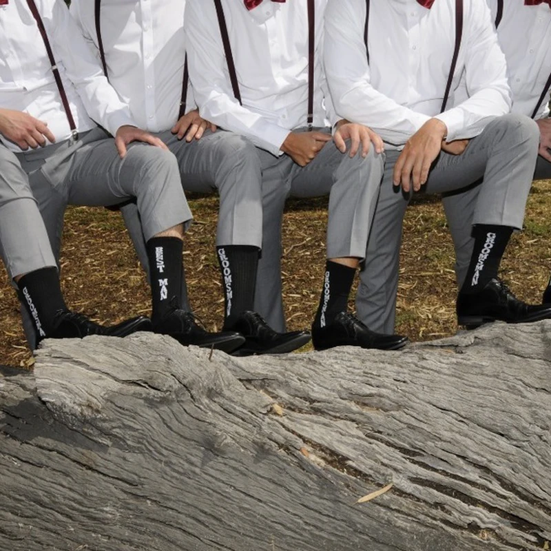 Креативные Свадебные забавные носки модные черные для жениха лучшие мужские с