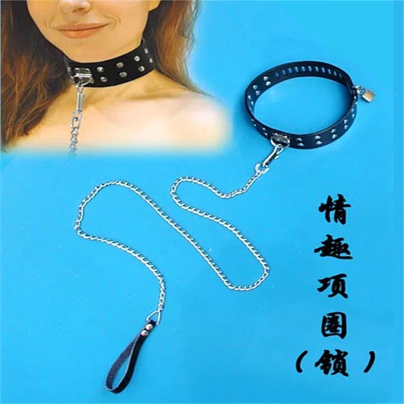 Sexy Black pu Leather Sex Collar And Leash Bdsm Bondage Toys For Love Games Erotic Posture |