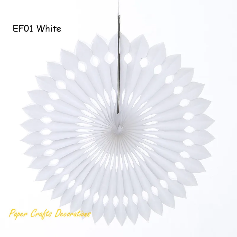 EF01 White 8/10/12/14/16 дюймов полые ткани Бумага вентилятор цветок флюгеры фон свадьба брак для вечеринки, дня рождения Baby Shower украшения - Цвет: EF01 White
