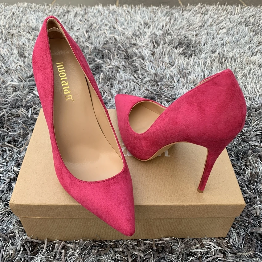 Женские замшевые туфли лодочки на тонком высоком каблуке 8/10/12 см вечерние