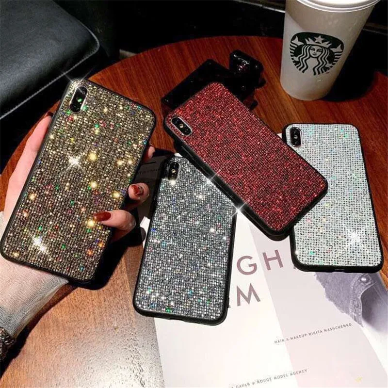 Для iPhone X чехол для телефона роскошный блестящий Блестящий Кристальный