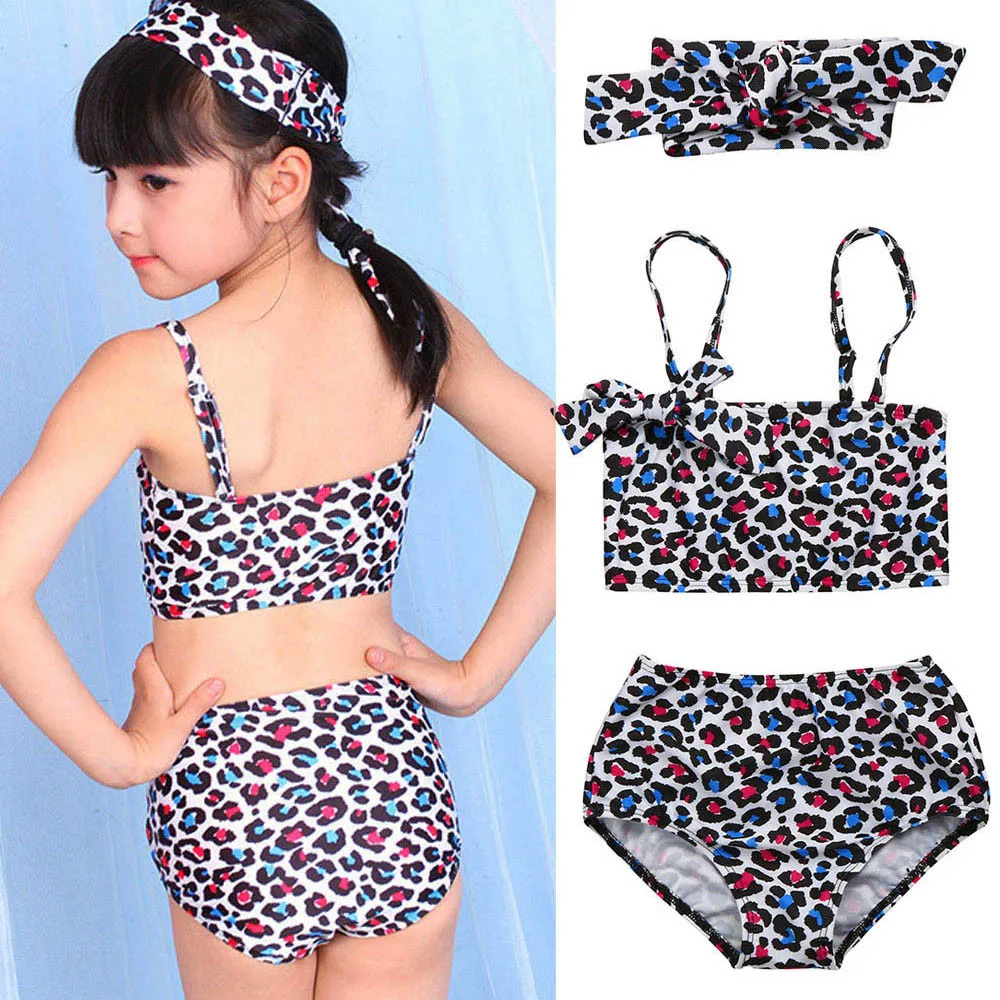 Детский купальный костюм из 3 предметов для маленьких девочек лямки купальников