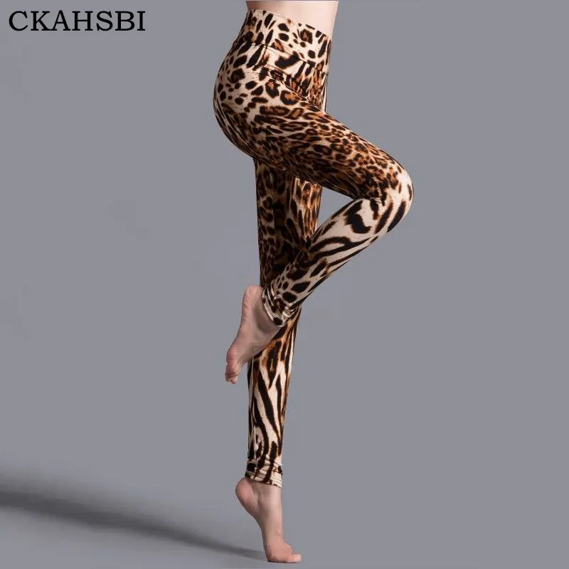 

CKAHSBI Print Yoga Pants Women Push Up Running Fitness Gym Sport Elastic Legging Tight Trouser Leopard Pencil Camouflage Leggins