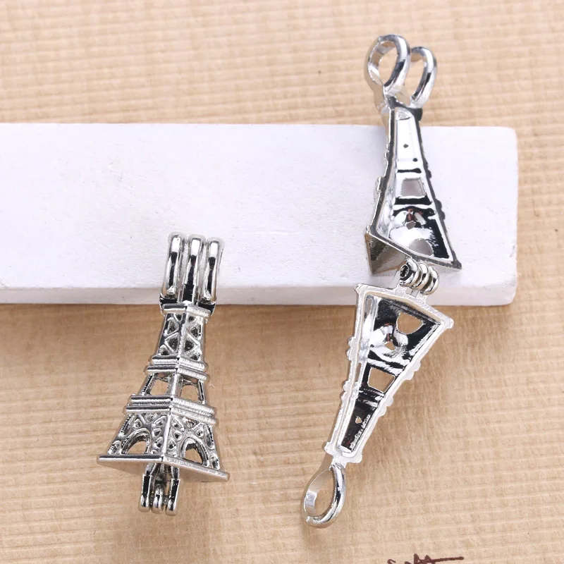 5 шт. яркая подвеска с Эйфелевой башней и жемчужной клеткой Oyster Pearl