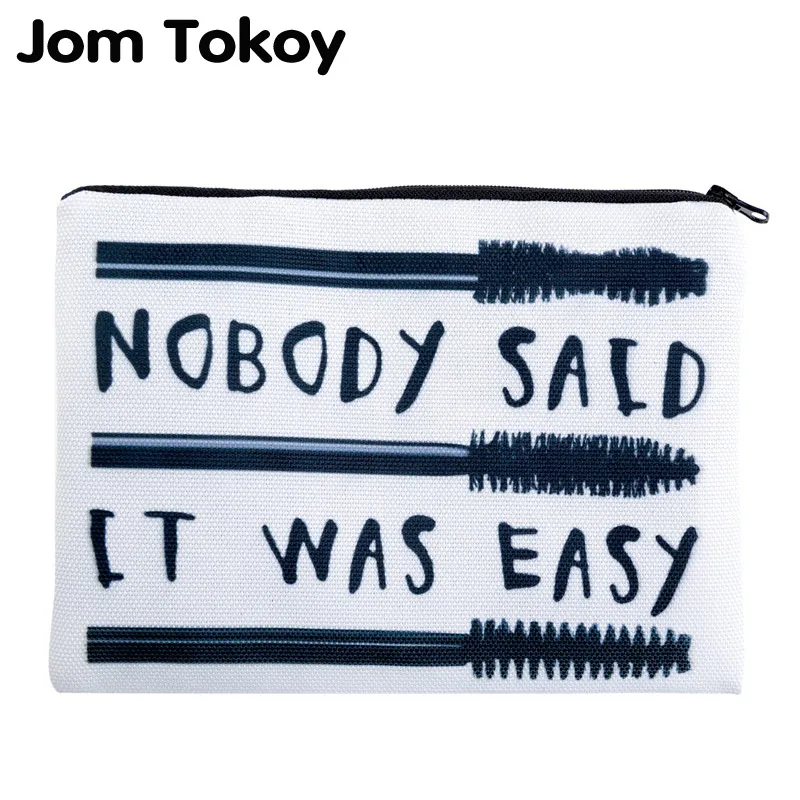 Jom Tokoy, 3D печать, кисть для ресниц, дорожный Органайзер, сумка для макияжа, женские косметички с буквенным принтом на молнии