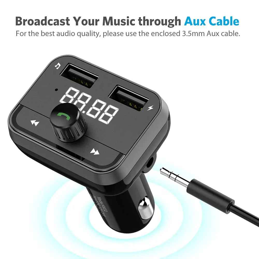 Nulaxy беспроводной Bluetooth громкой связи вызов FM передатчик модулятор V4.2 EDR радио